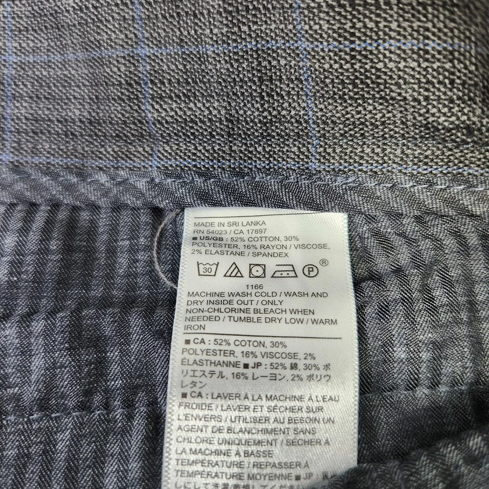 Banana Republic Pants Men 32x27 *READ Slim Ankle Tapered Plaid Trouser Gray